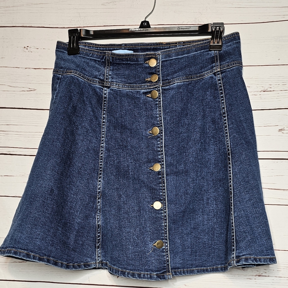 Draper James Blue Denim A-Line Mini Skirt - Picture 4 of 9